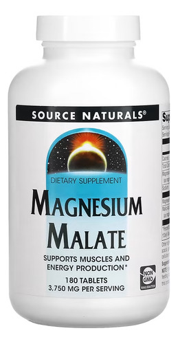 Magnésio Dimalato 3750mg 180 Tabletes Source Naturals Eua
