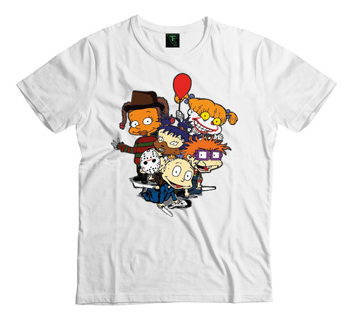 Polera Rugrats Halloween Aventuras En Pañales Xxl Blanca