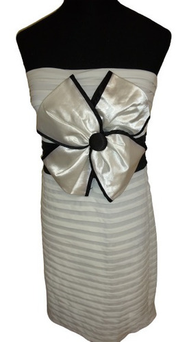 Vestido Mini Blanco Strapless De Poliester  2xl