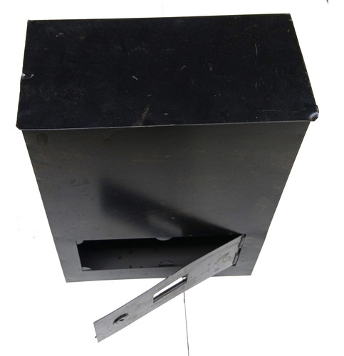 Buzon Grande Para Reja C/ Frente Acero Inoxidable Negro