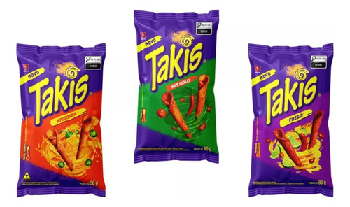 Salgadinho De Milho Picante Takis - Kit Com 3 Sabores 90g