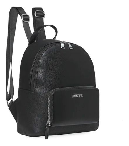 Mochila Las Oreiro Urbana Cuero Pu Color Negro Diseño De La Tela Liso