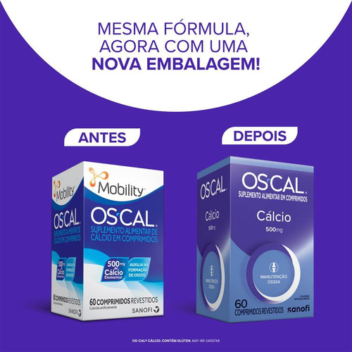 Mobility Oscal 500mg Com 60 Comprimidos Sem Sabor
