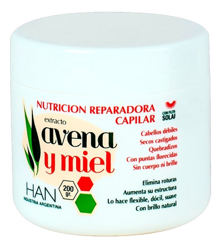 Han Mascara Avena Y Miel Nutricion Baño De Crema X 200 
