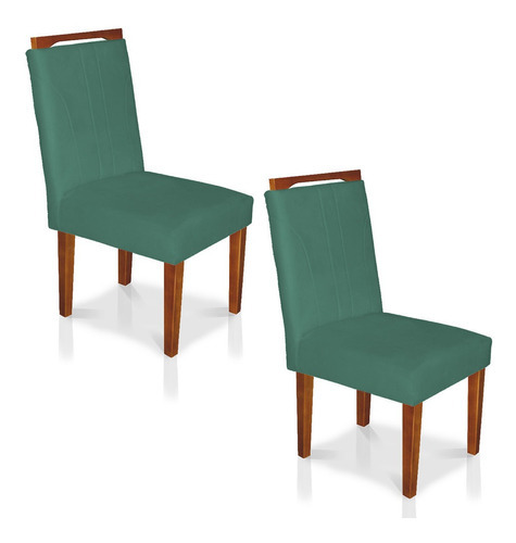 Set de 2 sillas de comedor Lyon Suede Pallazio de color azul turquesa