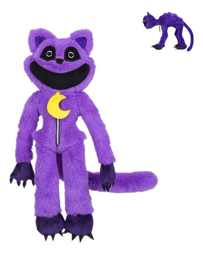 Muñeca De Peluche De 40 Cm, Animal Sonriente, Gato Morado Co