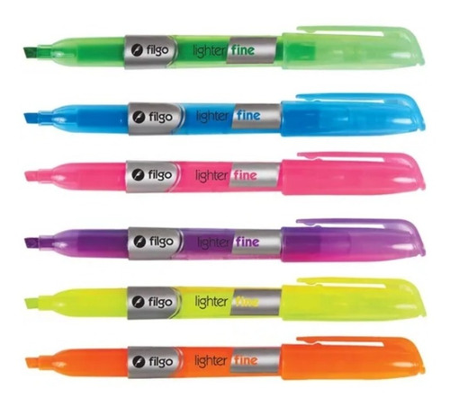 Pack X 6 Resaltadores Filgo Lighter Fine Fluo 