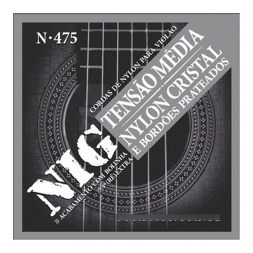 Set Cuerdas Nylon Cristal/plata Tensión Media C/bolita N-475