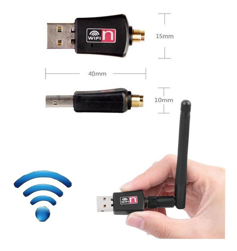 Imagen 8 de 9 de Antena Wifi Adaptador Usb 2.0 Wifi 802.11n Placa Red Wi Fi