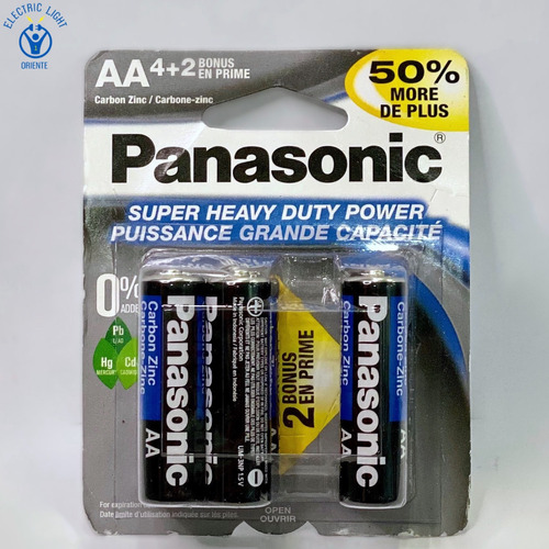 Pilas Panasonic Aa X 6 Super Heavy Duty Power 1.5v