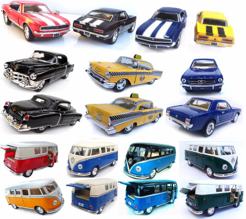 Carros Antigos De Coleção 1/34 Miniatura Classicos Kit C/ 4