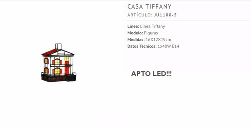 Imagen 2 de 10 de Lampara De Mesa Velador Tiffany Casa Apto Led