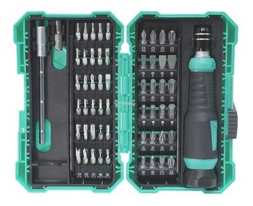 Imagen 8 de 9 de Kit Destornillador Caja 57 Piezas Proskit Sd-9857m Set Con Estuche Profesional Puntas Planas, Philips, Torx Y Otras