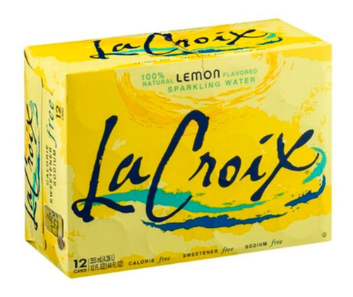 Agua Mineral Lacroix Sabor Limón 355ml 12 Piezas