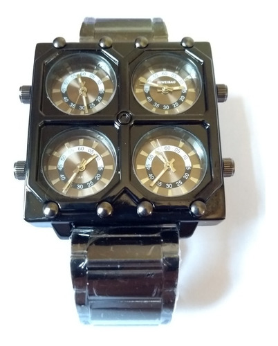 Relógio De Pulso Masculino Inox Preto Shiweibao 4 Maquinas