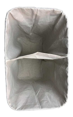 Imagen 2 de 4 de Cesto Organizador Plegable Bambú Doble Con Tapa Rectangular.