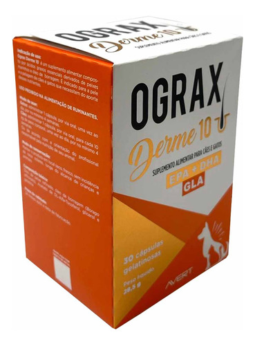 Ograx Derme 10 30 Cápsulas  Gelatinosas Pele Vitaminas