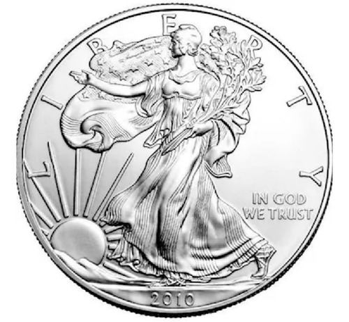 Imagen 1 de 1 de Moneda De Color Plata Del Aguila Americana: Dólar Americano