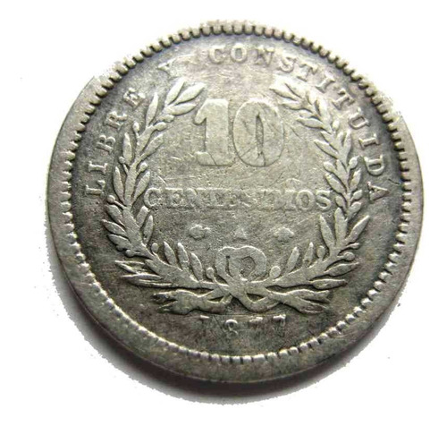 Moneda Uruguay 10 Centésimos De Plata Año 1877 Vea Las Fotos