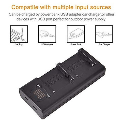 Repuesto Para 2 Camara Np Fm50 Cargador Dual Lcd Sony Pc