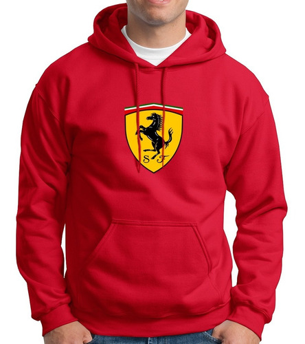 Sudadera Hoodie Ferrari Logo Fan Made Plus Talla Extra