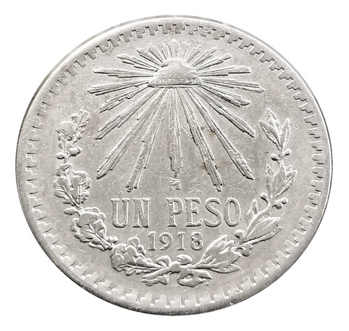 Peso Resplandor 1918 Plata Ley 0.800 Escasa 1ra Fecha Clave 