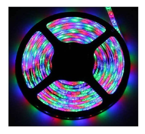 Imagen 5 de 10 de Tira Led Rgb 3528 5m Siliconadas Exterior + Fuente + Control