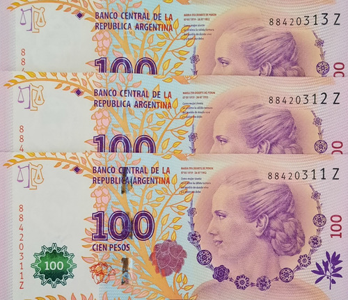 Billetes 100 Pesos Correlativos