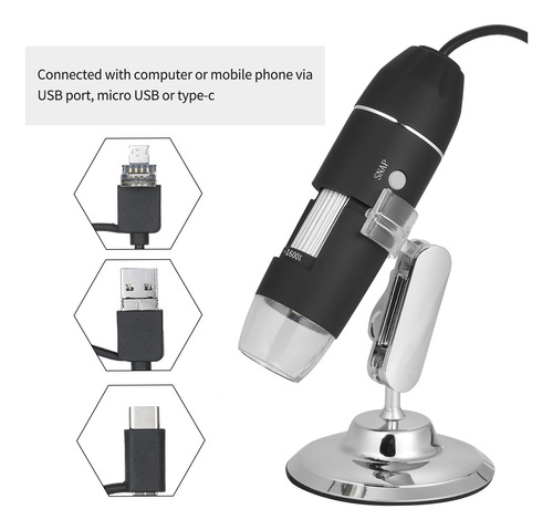 Lupa De Microscopio Con Zoom Digital Usb Con Función Otg