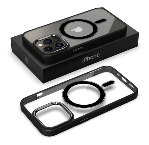 Imagen 5 de 10 de Forro Magsafe Antigolpe iPhone 14 Plus Pro Max Acrílico Tpu