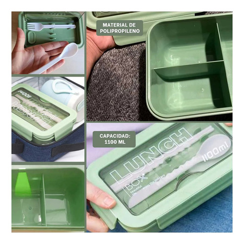 Pack4 Tupper 850ml Para Alimentos Frescos En Verde