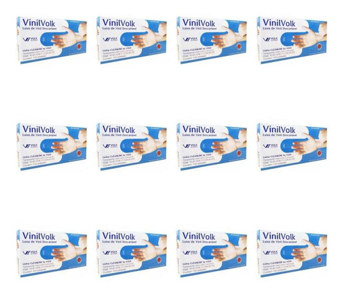 Volk Luvas P/ Procedimento Vinil C/ Amido P C/100 (kit C/12)