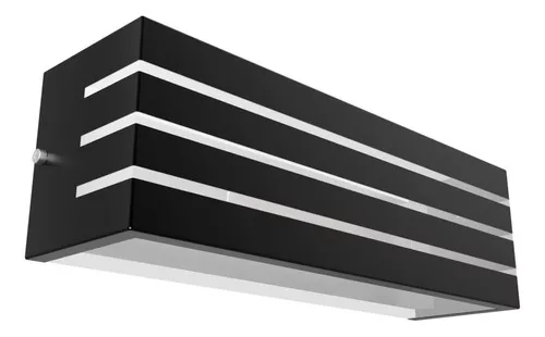 Luminária de parede MEGA FORTE ILUMINAÇÃO MF104 cor preto 8 unidades