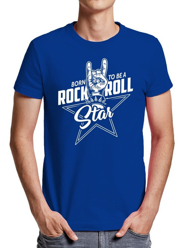 Imagen 1 de 2 de Polera Born To Be Rock Star - Polo - Rockero - Regalo