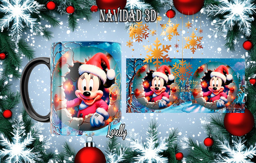 Plantillas Sublimación Tazas Navidad 2023 Mickey Y Más! 