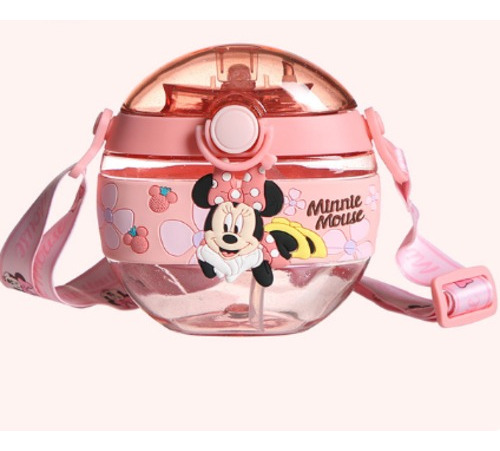 Botella Cantimplora Mickey Mouse Con Correa 380ml Kawaii