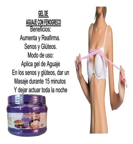 Gel Aguaje Reforzado C/ Fenogreco Aumenta Busto Y Gluteos