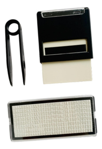 Slot Flip Back Ending Stamp Kit De Sello 14 Mmx38mm Negro
