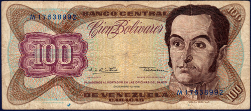 Billete De 100 Bolívares M8 Diciembre 12 1978 Simón Bolívar