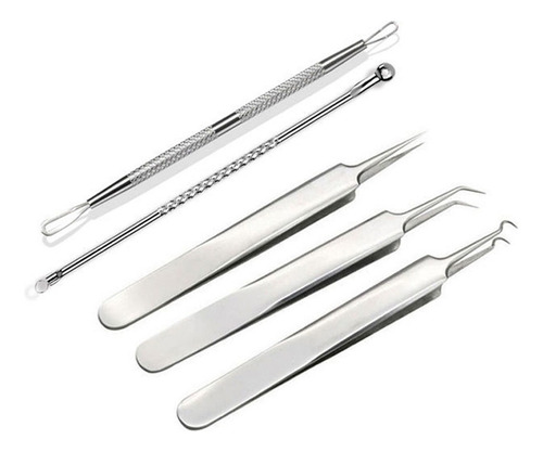 Extractor De Espinillas Para Acné Facial, 5 Unidades, Acero