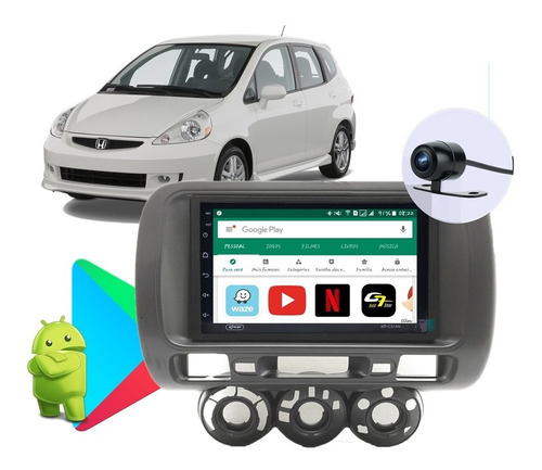 Central Multimidia Honda Fit 2004/2008 Android 8.1 Gps Bt 