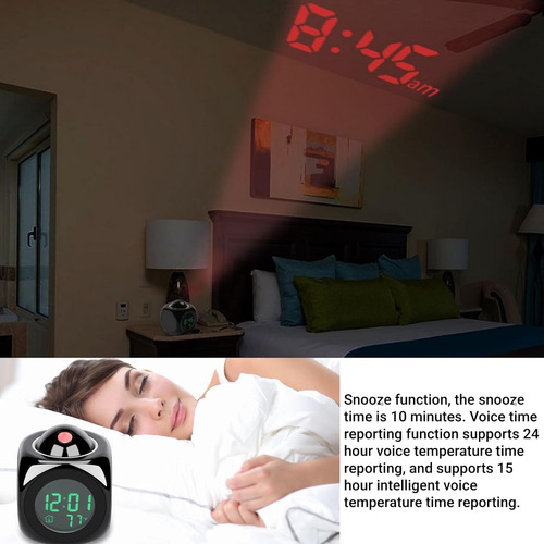 Reloj Digital Multifuncional Para Pantalla De Proyección