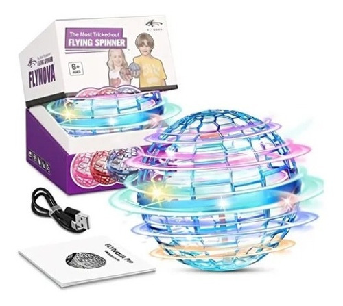 Juguete Pelota Voladora Giratoria Recargable Led Multicolor