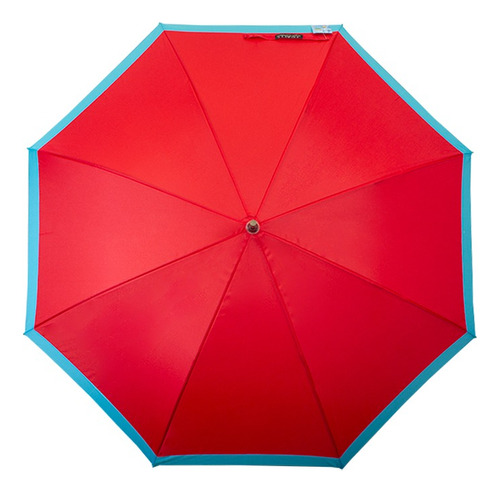 Paraguas Sombrilla Semiautomática Resistente Dual Color Color Rojo Diseño De La Tela Liso