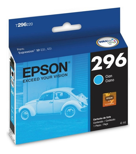 Cartucho Epson T296 T296220 Cyan - Xp-231