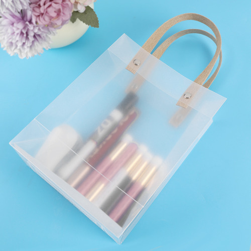 10 Bolsas De Regalo Fiestas Con Asa Transparente De 20 X 15