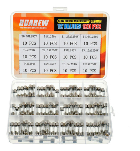 Huarew 12 Valores 120 Pcs 5x20 Mm Slow Blo B08779766v_200424