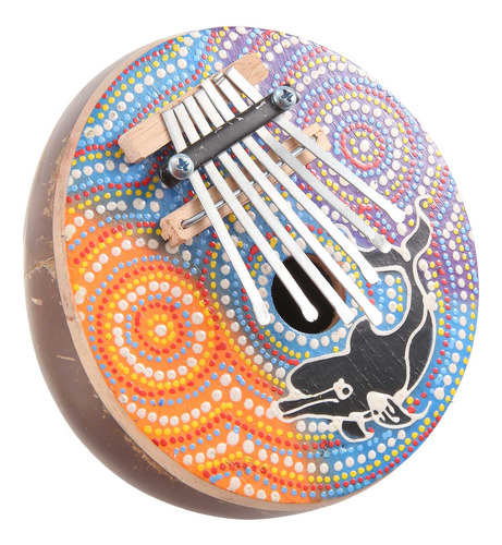 Kalimba Portátil De Cáscara De Coco Ajustable Con 7 Teclas