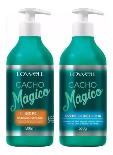 Lowell Shampoo Funcional Cacho Mágico + Creme Modelador 