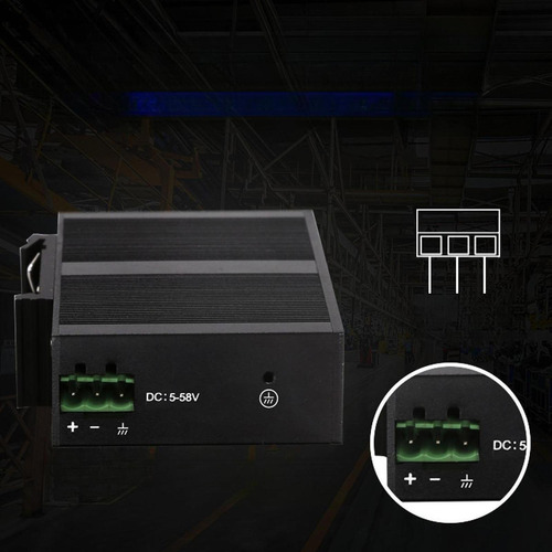 Conmutador Ethernet Hub De Red 10/100mbps Din Rail 1gbps